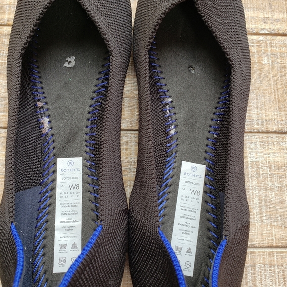 ROTHY'S Round Toe the Flat Black Solid - Picture 3 of 4